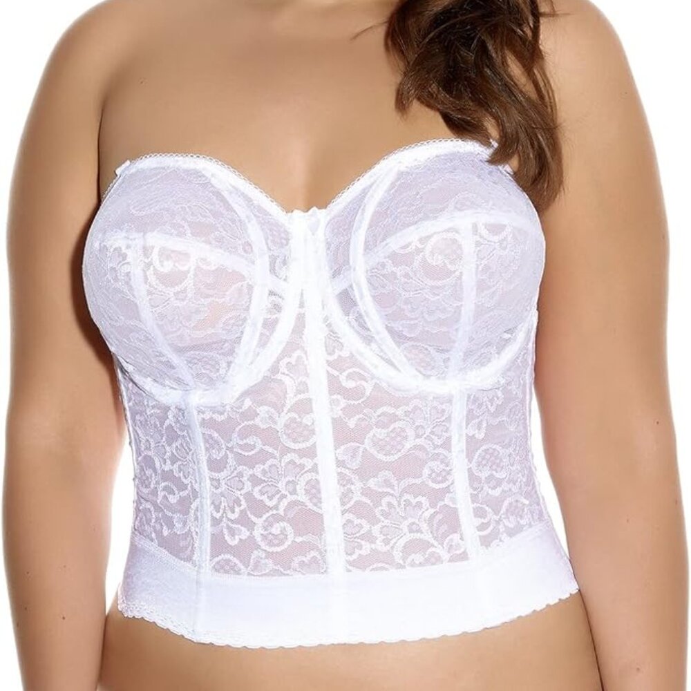 Goddess Women's Bridal Lace Bustier Bra #GD0689 34D NWT